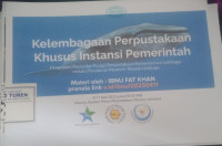 Image of Kelembagaan Perpustakaan Khusus Instansi Pemerintah